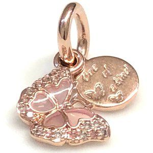 Pink Butterfly & Quote Double Dangle Charm 782555C01